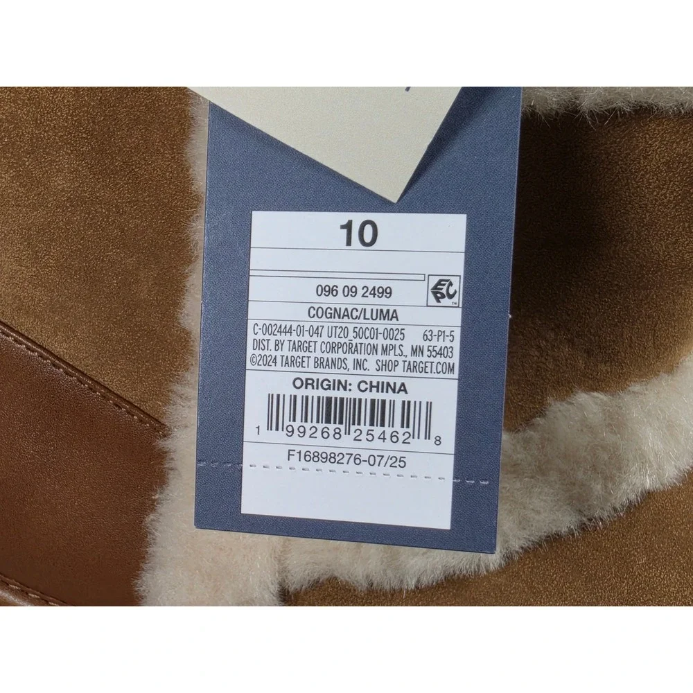 Universal Thread Luma Cognac Faux Shearling Platform Boots Womens 10 Memory Foam